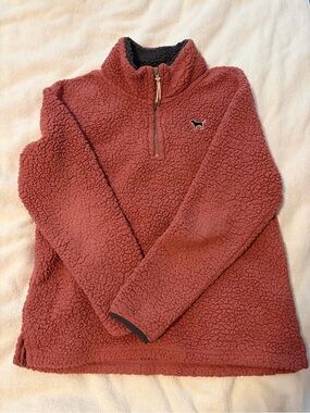 PINK Victoria's Secret Dusty Rose Sherpa Half-Zip Pullover